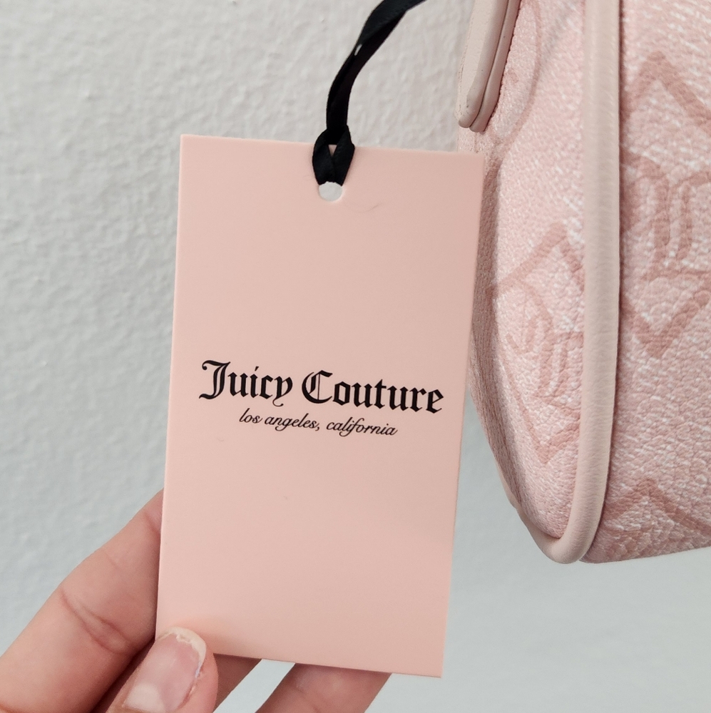Juicy Couture Pink Clay Heart Accent Crossbody Shoulder Bag - Picture 12 of 15